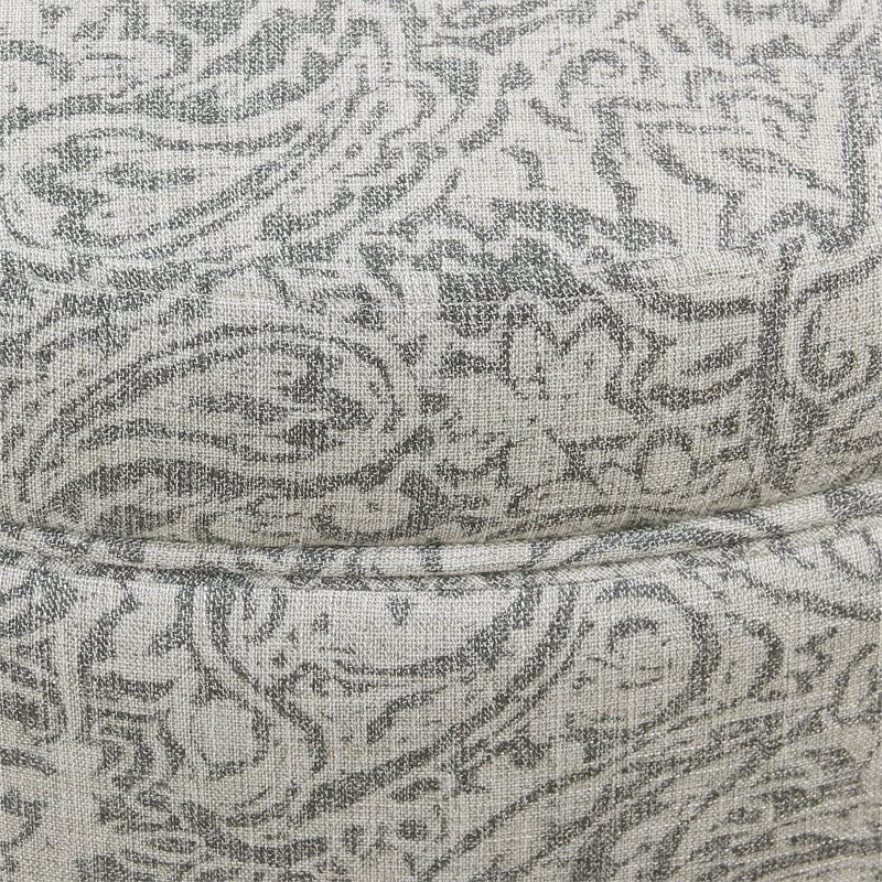 Gray Floral Storage Ottoman for Home Decor