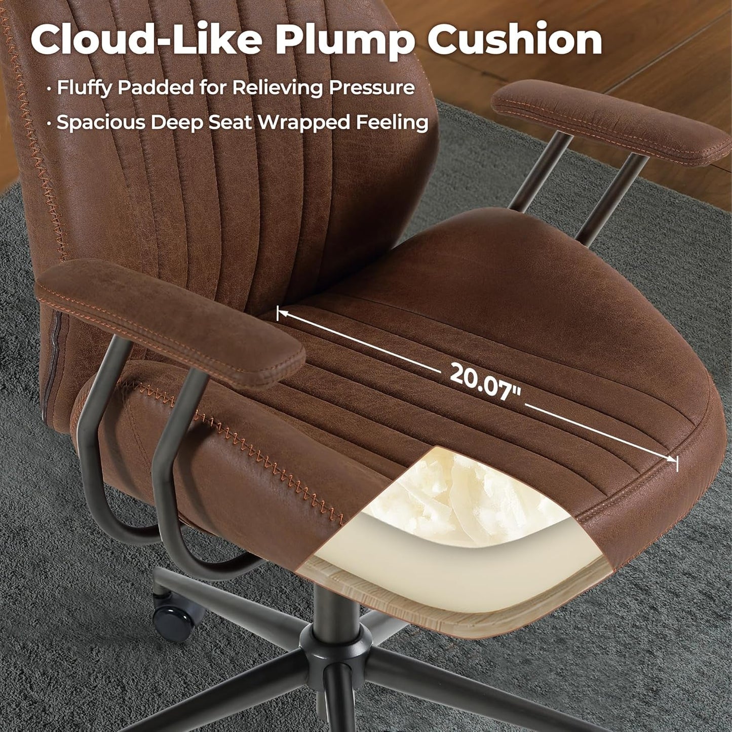 Ergonomic Office Chair,Modern Computer Desk Chair,High Back Suede