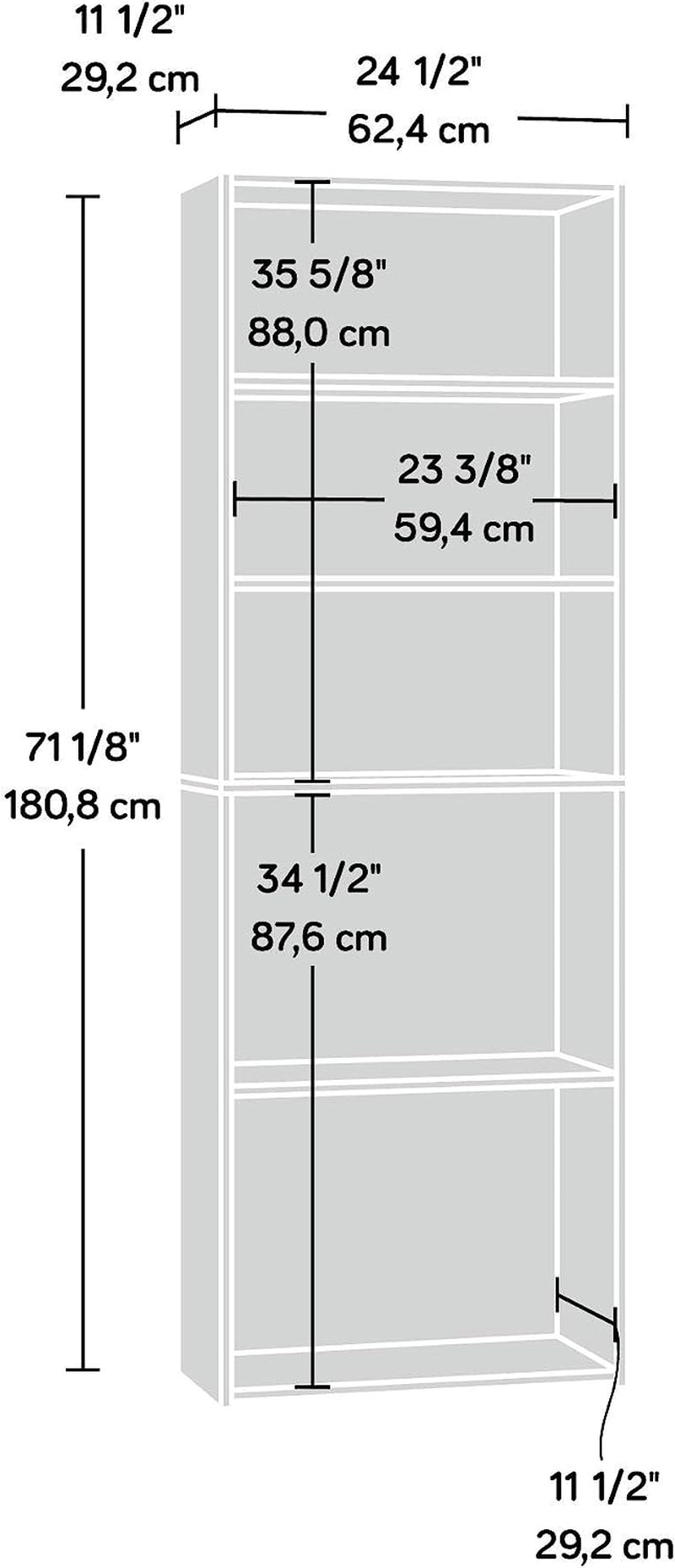 Summer Oak Bookcase with 5 Shelves
