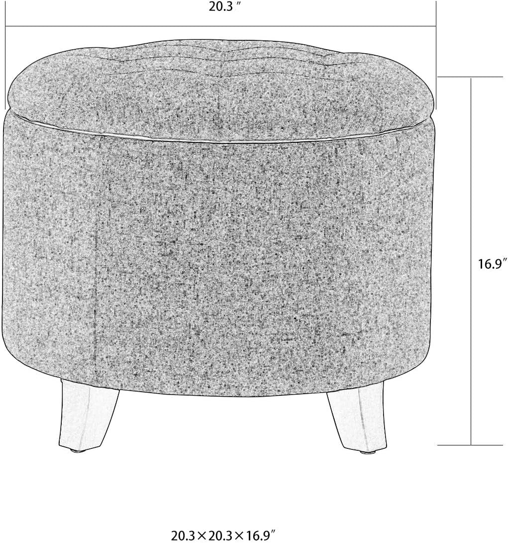 Gray Fabric round Ottoman by Designs4Comfort