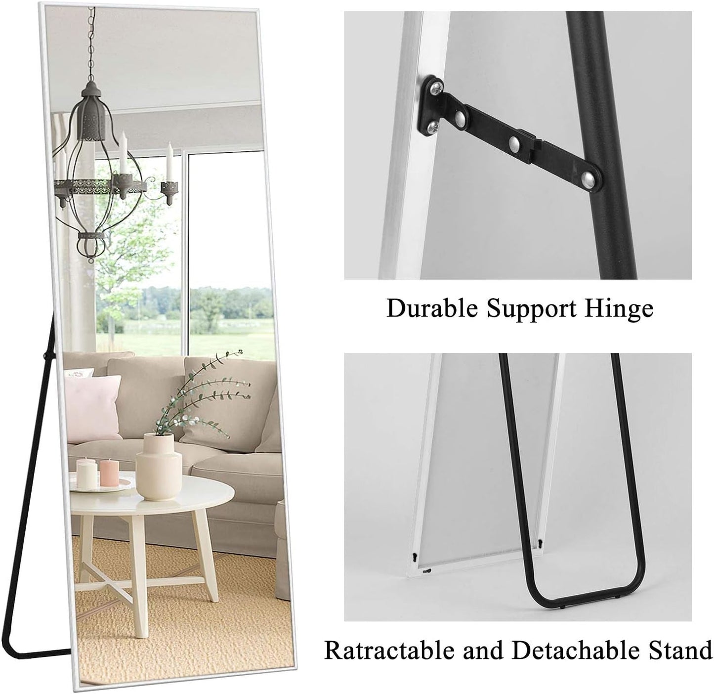 Thin Aluminum Alloy Framed Full-Length Mirror