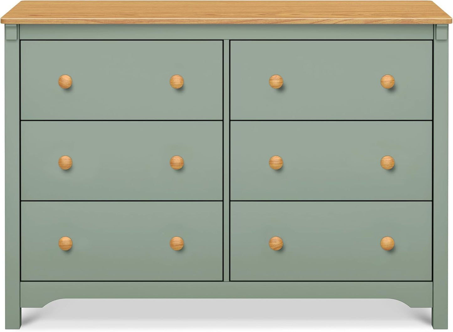 Shea 6-Drawer Dresser in Light Sage and Honey, GREENGUARD Gold
