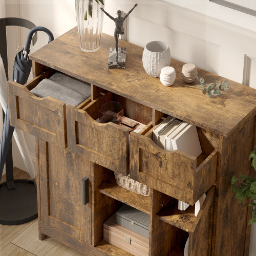 Storage Cabinets,Wooden Floor Cabinet,with Drawers And Shelves Storage
