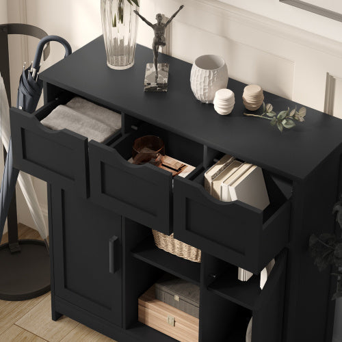 Storage Cabinets,Wooden Floor Cabinet,with Drawers And Shelves Storage