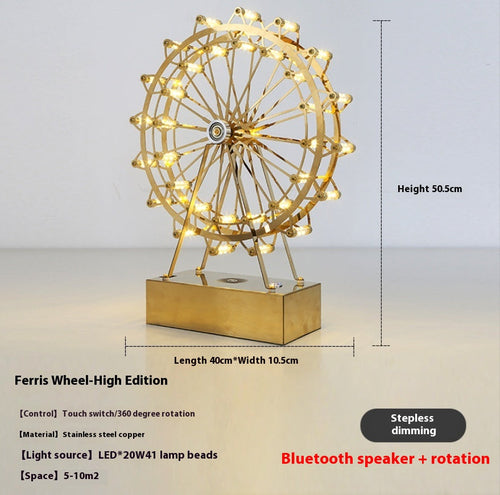 Rotating Wheel Night Light Bedside Decor Ambient Bedroom Illumination