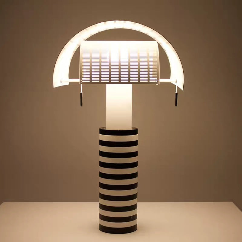 Elegant Monochrome Stripes Contemporary Artistic Table Lamp Modern