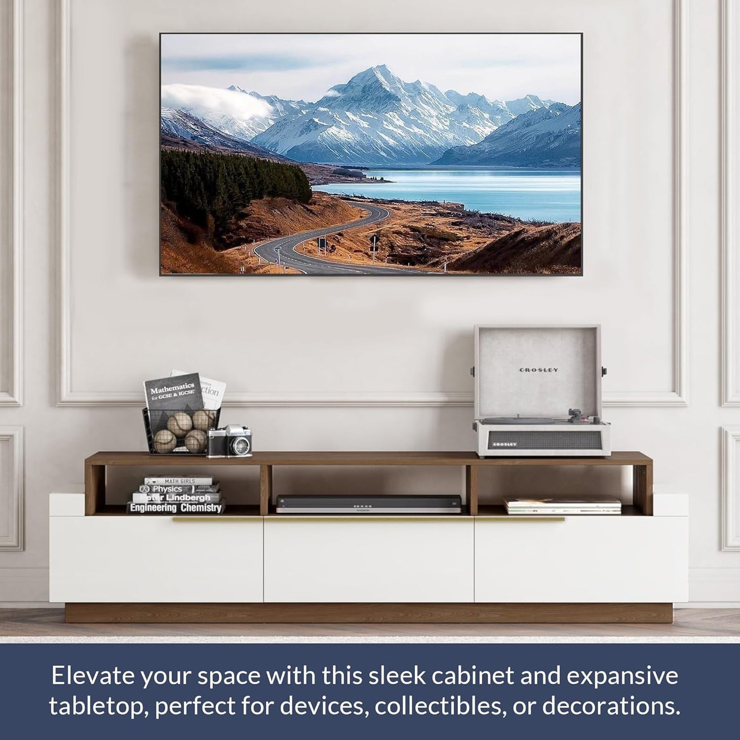 70" TV Stand for TV up to 70", Modern Home Entertainment Center with