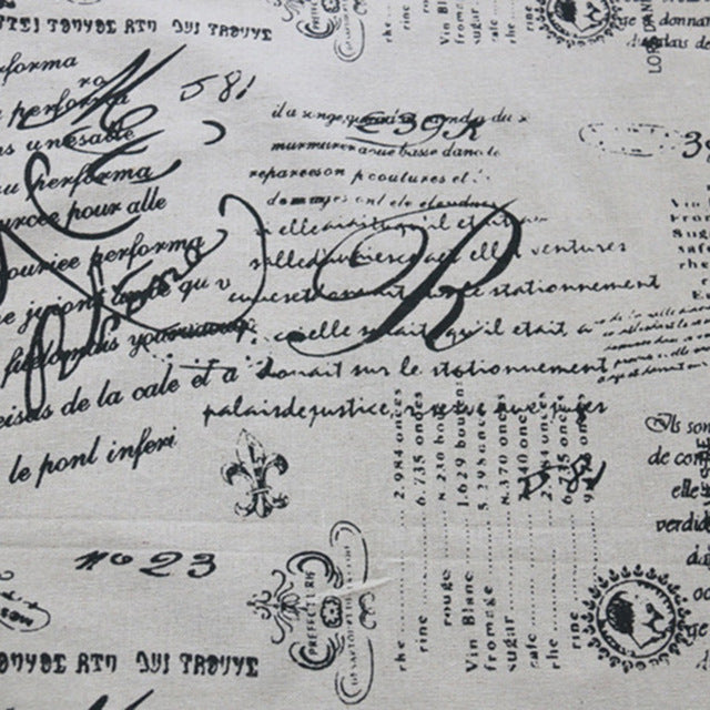 Letter Print Decorative Table Cloth Linen