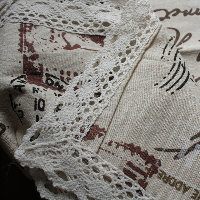 Tower Print Decorative Table Cloth Cotton