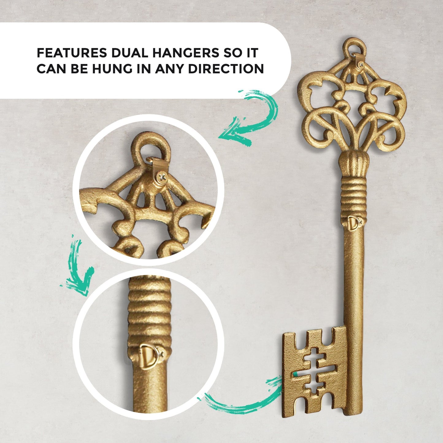 Gold Skeleton Key, 14"