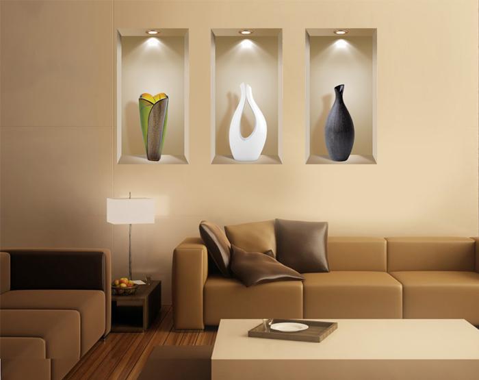 3D Niche Wall Art Decals - Set Of 3 | Easy To Apply, Stunning