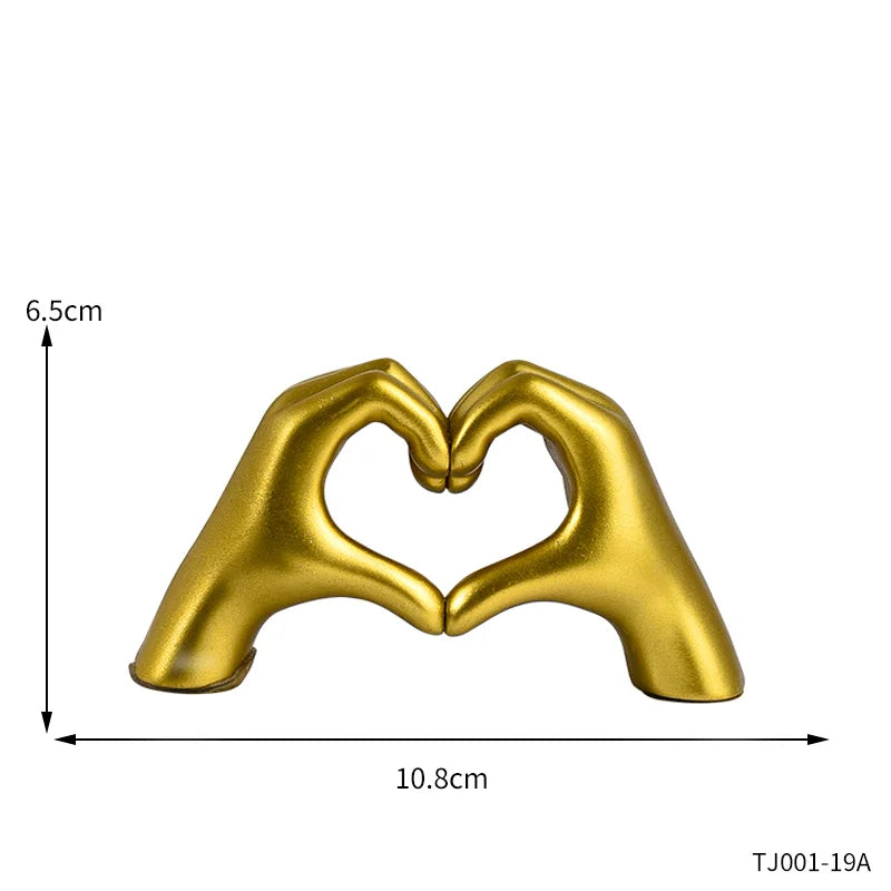 Resin Love Gesture Sculpture Desktop Decoration Sculpture Doll Nordic