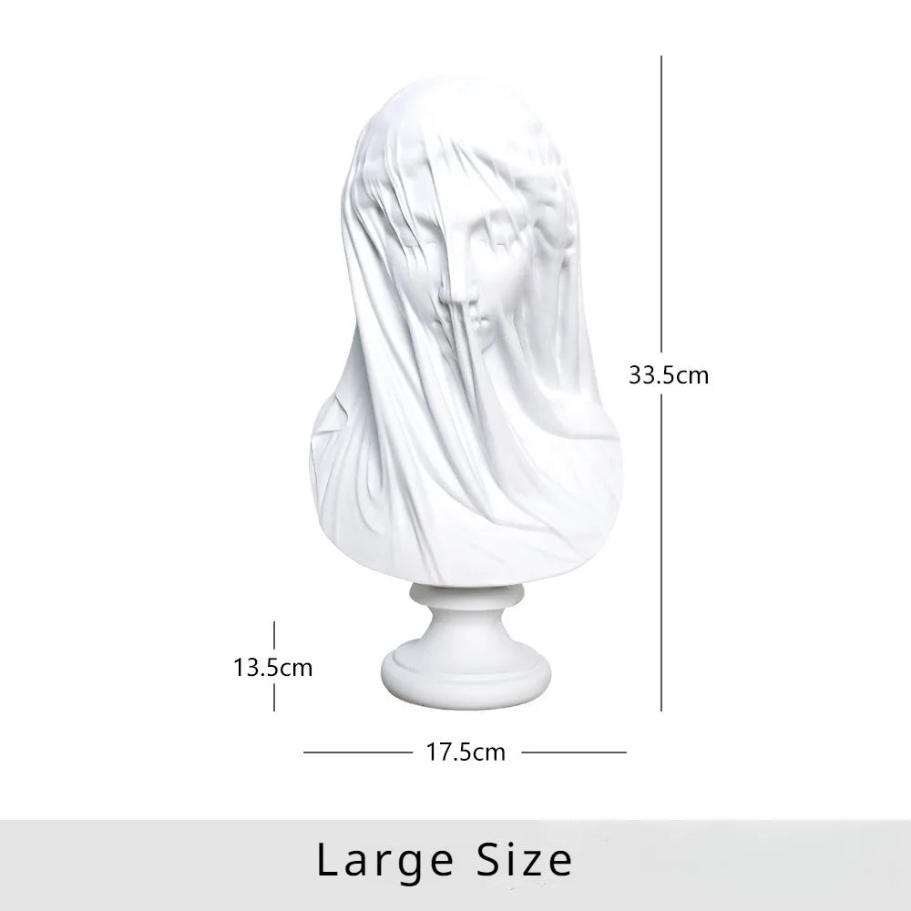 Veiled Lady Bust Greek Goddess Statue Classic Roman Mythology Gifts