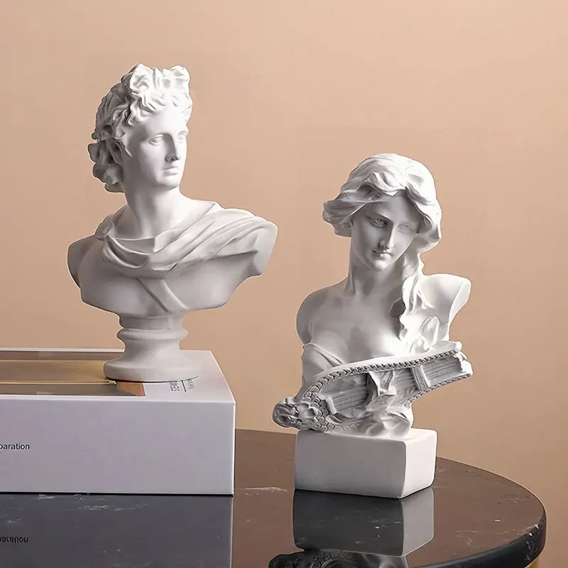 Apollo Bust Greek and Roman Mythology God of Sunlight Resin Head Bust