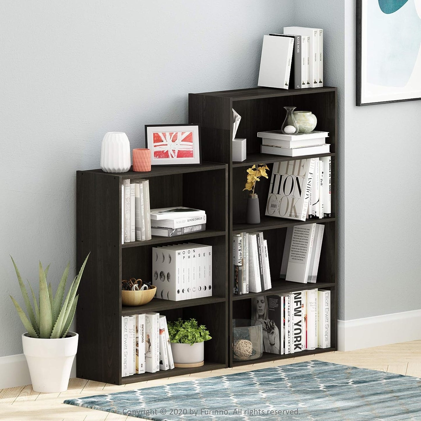 Pasir 4-Tier Bookcase / Bookshelf / Storage Shelves, Espresso