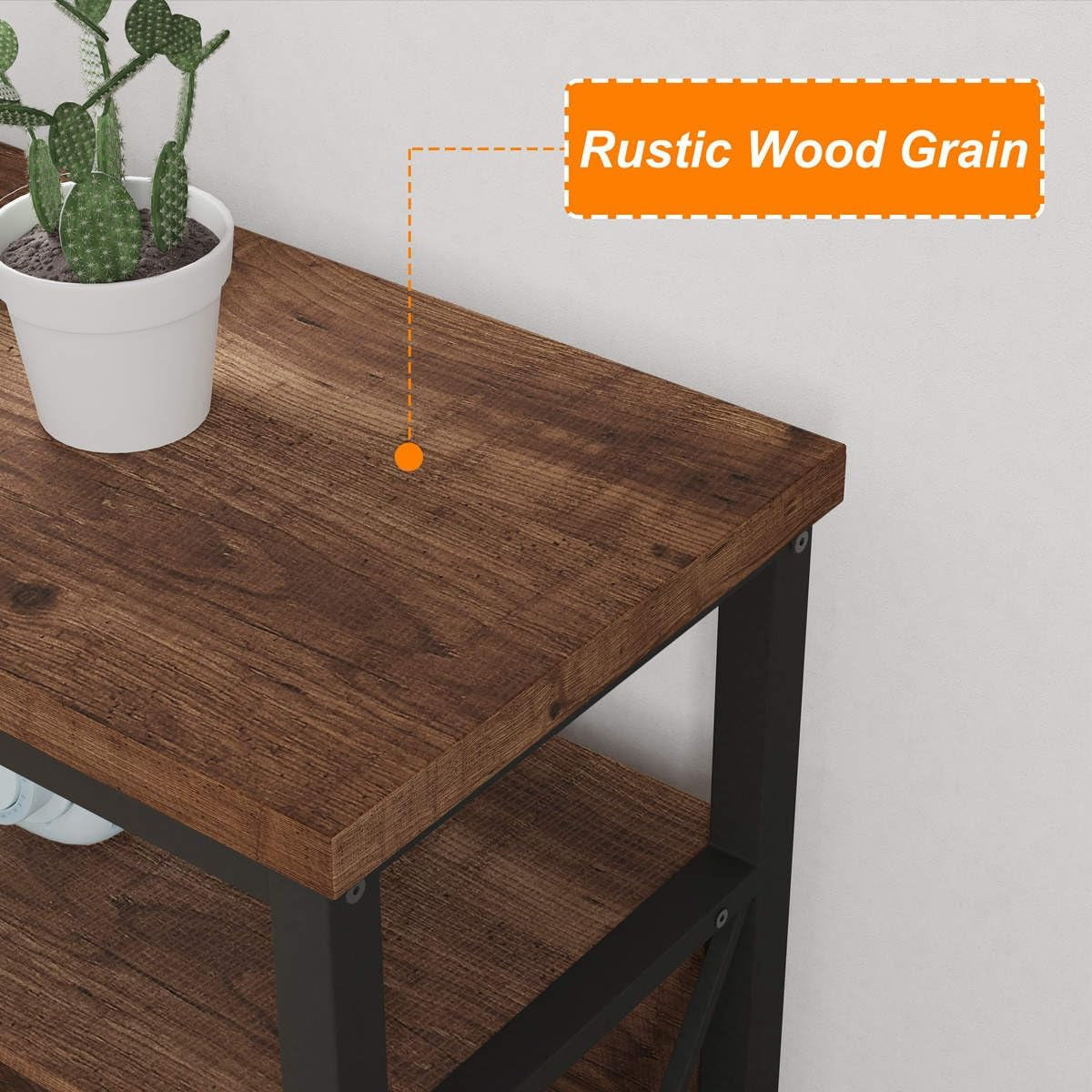 Tall TV Stand for Tvs up to 65 Inch, Industrial Wood Entertainment