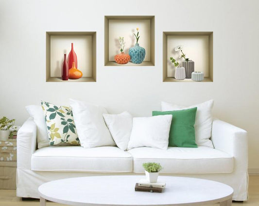 3D Niche Wall Art Decals - Set Of 3 | Easy To Apply, Stunning
