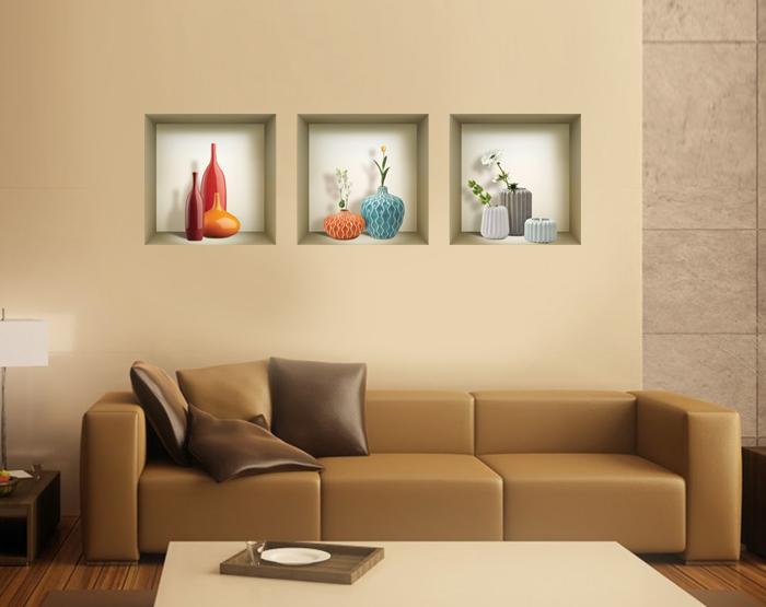 3D Niche Wall Art Decals - Set Of 3 | Easy To Apply, Stunning