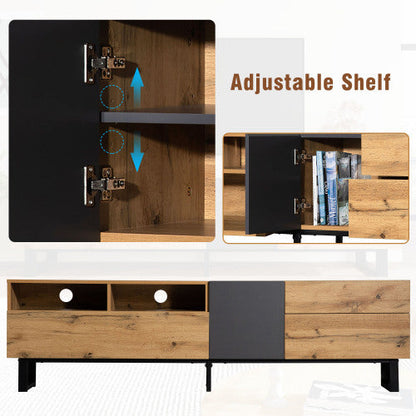 Modern TV Stand For 80'' TV With Double Storage Space, Media Console