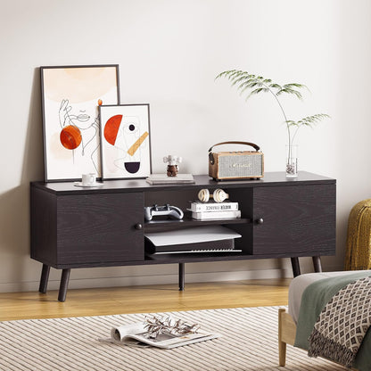 TV Stand for 55-60 Inch TV, Entertainment Center Console Table with
