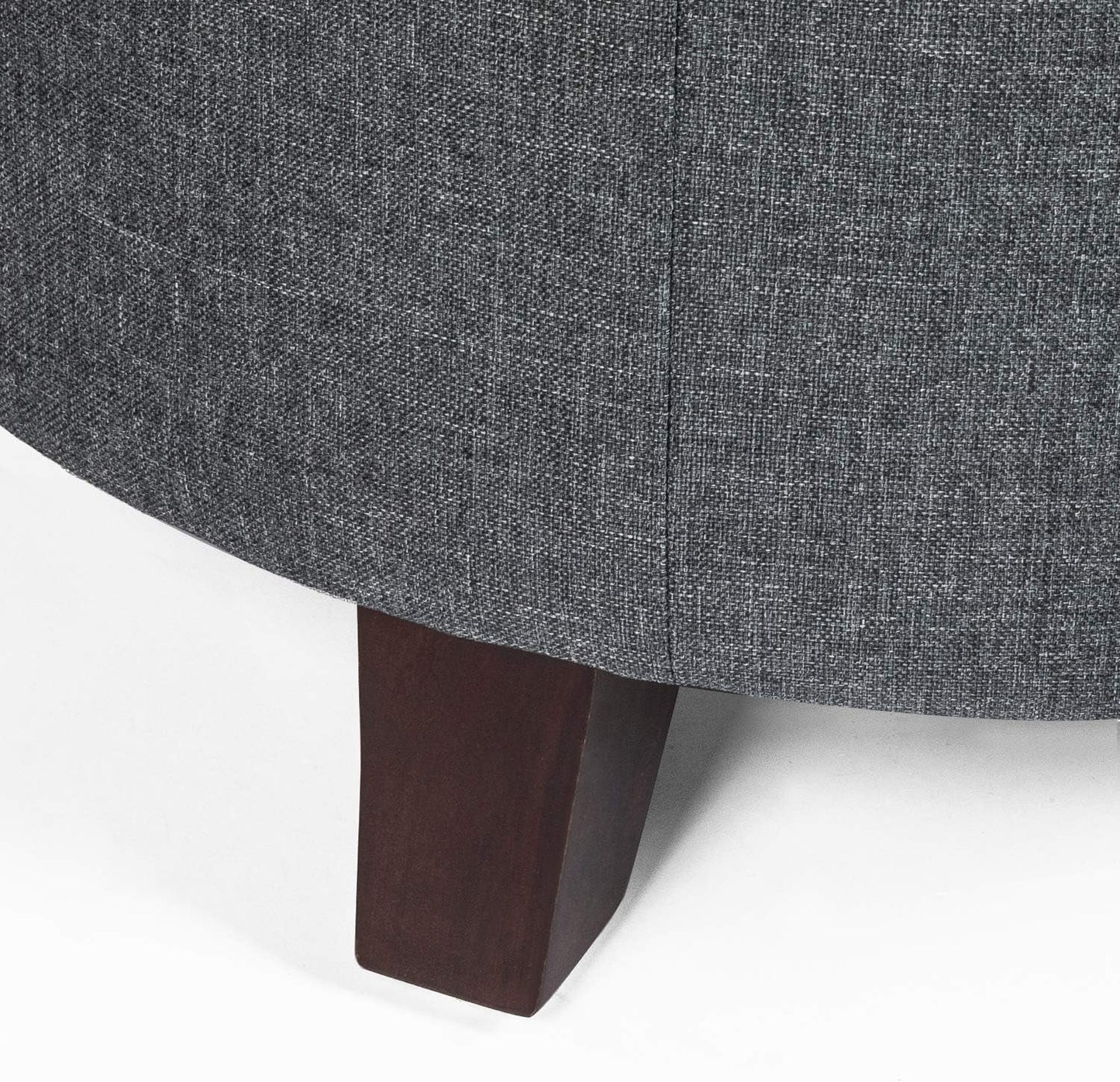 Gray Fabric round Ottoman by Designs4Comfort