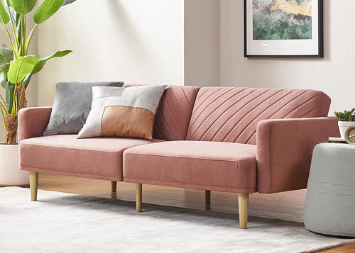Chloe Futon Sofa Bed with Tapered Legs