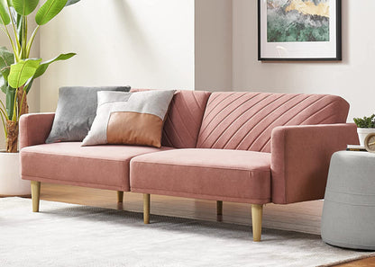 Chloe Futon Sofa Bed with Tapered Legs