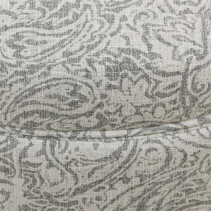 Gray Floral Storage Ottoman for Home Decor