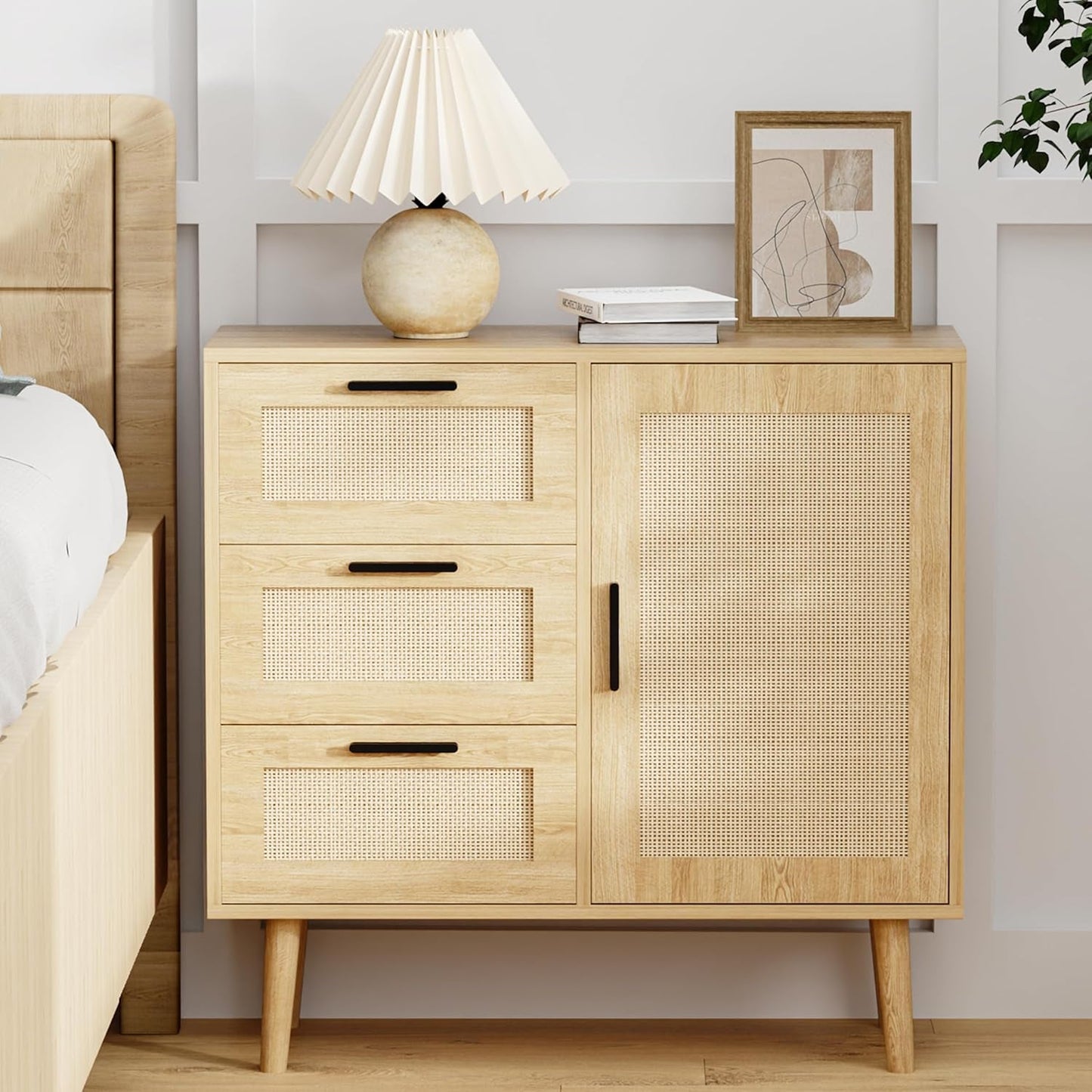 Modern Storage Cabinet, Free Standing Buffet Cabinet, Black Sideboard