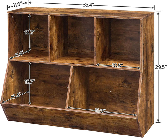 Kids Bookshelf, Bookcase Footboard, Toy Storage Cubby, 35.4" L
