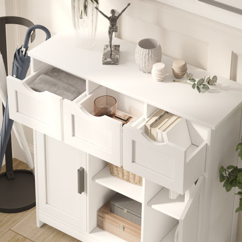 Storage Cabinets,Wooden Floor Cabinet,with Drawers And Shelves Storage