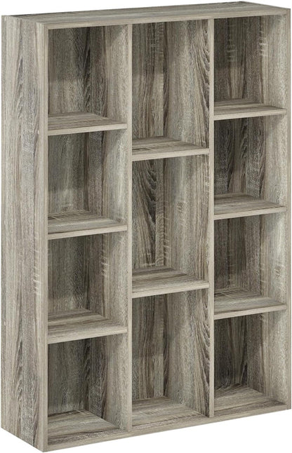 Luder 11-Cube Reversible Open Shelf Bookcase, French Oak