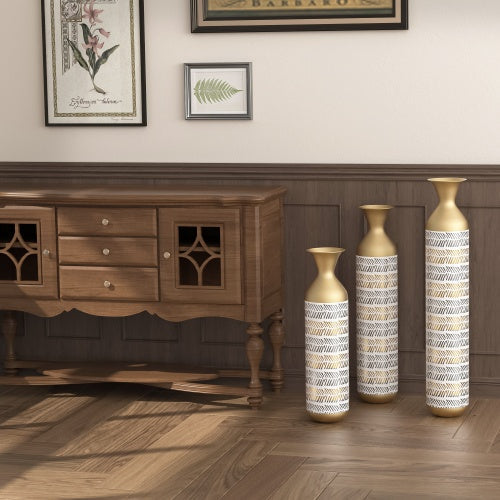 High Floor Vase Flower Oversized Floor Vase 3 Large Metal Glazed Vases