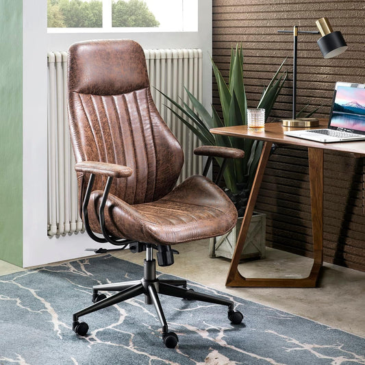 Ergonomic Office Chair,Modern Computer Desk Chair,High Back Suede