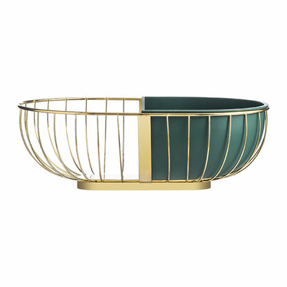 Metal Hollowed Out Fruit Vegetable Snack Tray Bowl Basket