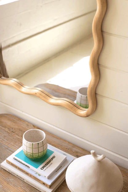 Wooden Wavy Squiggle Frame Mirror