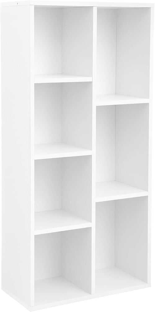 Bookcase, Bookshelf with 7 Compartments, Freestanding Shelves and Cube