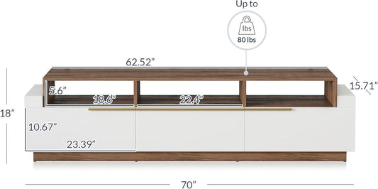 70" TV Stand for TV up to 70", Modern Home Entertainment Center with