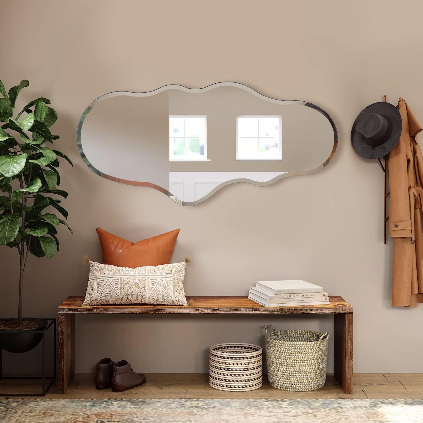 47X23 Inch Full Length Wall Mounted Mirror for Bedroom, Bathroom, and