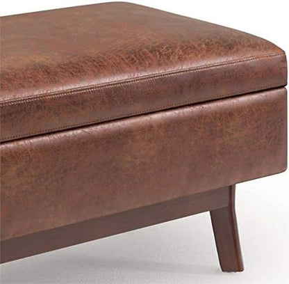 Mid Century Modern Coffee Table with Storage Ottoman