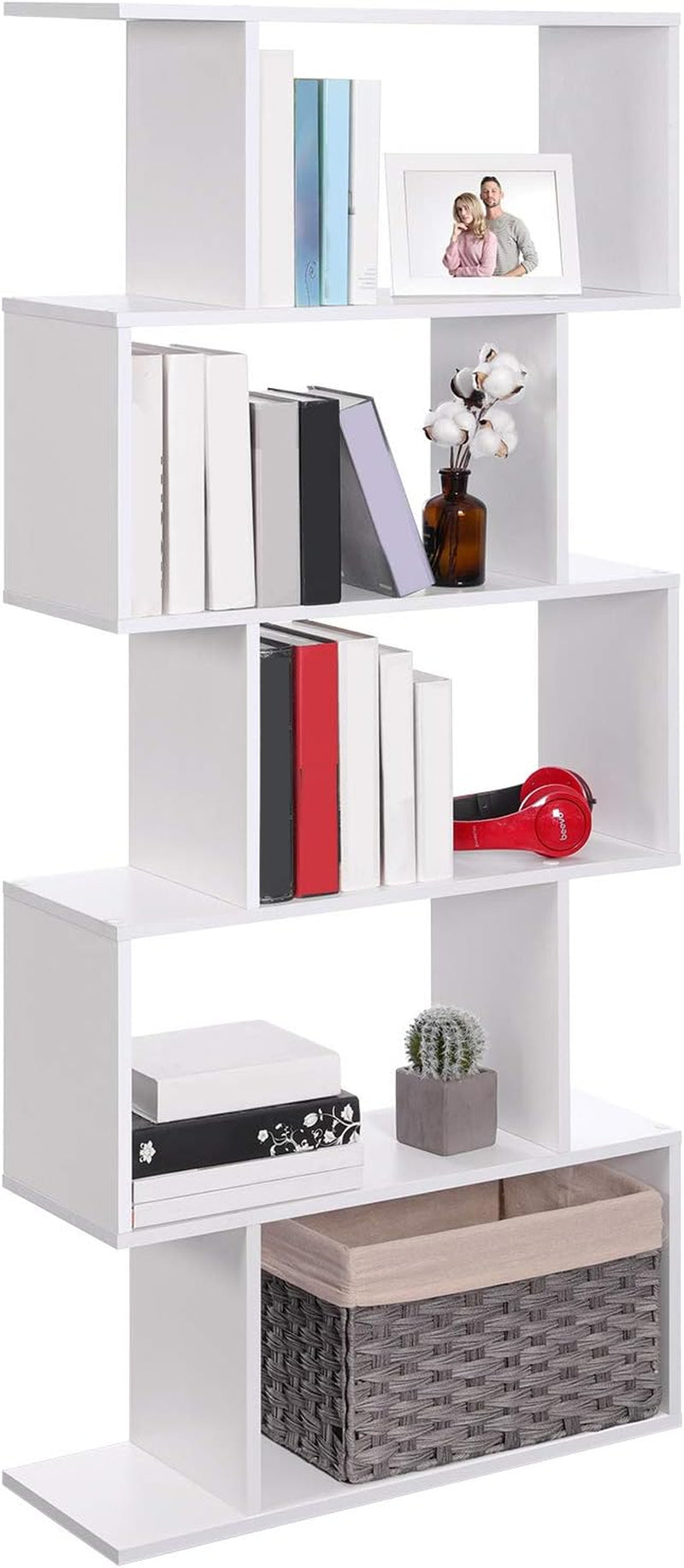 Wooden Bookcase, Display Shelf and Room Divider, Freestanding