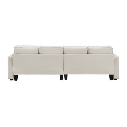 Seater Modern Linen Fabric Sofa With Armrest Pockets And 4