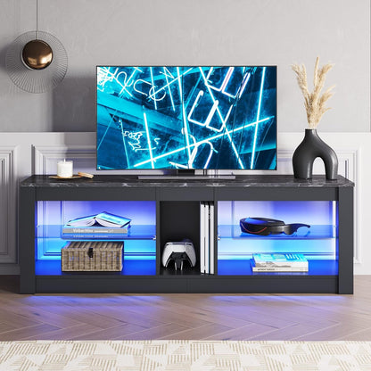 Entertainment Center LED Gaming TV Stand for 55+ Inch TV Adjustable