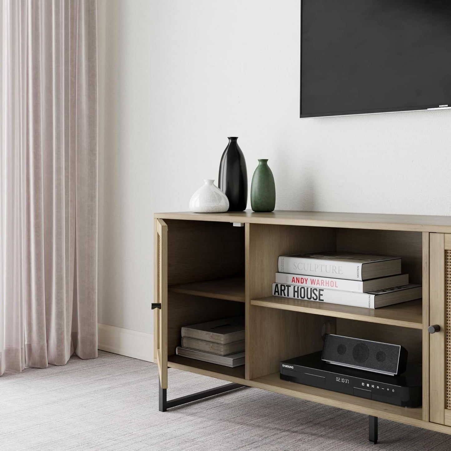 74101 Mina Modern TV Stand, Entertainment Cabinet, Media Console with