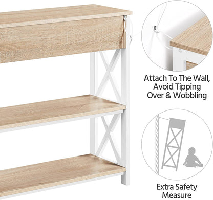 Narrow Console Table with Drawer and Shelves