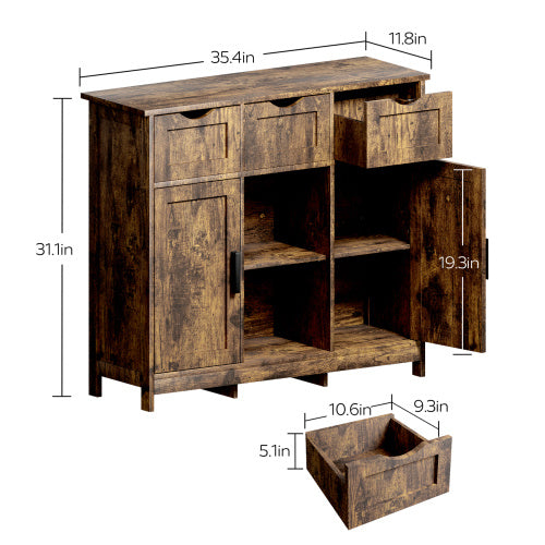 Storage Cabinets,Wooden Floor Cabinet,with Drawers And Shelves Storage
