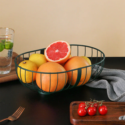 Metal Hollowed Out Fruit Vegetable Snack Tray Bowl Basket