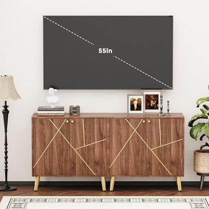 Storage Cabinet with Doors, Modern Sideboard Accent Cabinet, Buffet