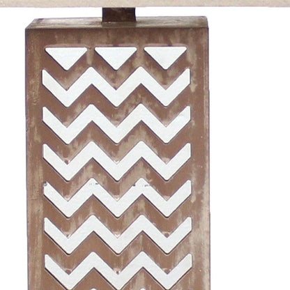 6 x 6 x 27.5 Tan Metal Mirror - Table Lamp