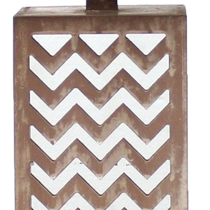 6 x 6 x 27.5 Tan Metal Mirror - Table Lamp